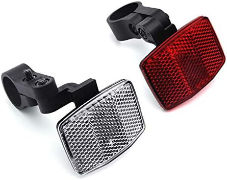MFC PRO Kids Bike Front&Rear Reflectors Kit for Handlebar and Seatpost (RED+White) (Kit 1, W:Φ21.2~22.6/R:Φ21.2~22.6)
