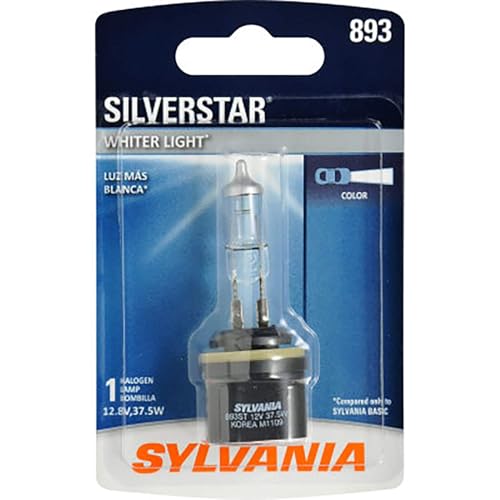 SYLVANIA - 893 SilverStar Fog Light Bulb - High Performance Halogen Headlight Bulb, Brighter Downroad with Whiter Light (Contains 1 Bulb)