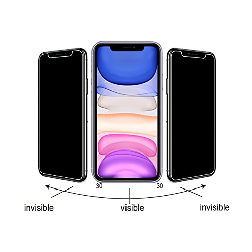 Image of Ailun 2 Pack Privacy Screen Protector for iPhone 11 [6.1 inch] + 2 Pack Camera Lens Protector, Anti Spy Private Tempered Glass Film,[9H Hardness] - HD