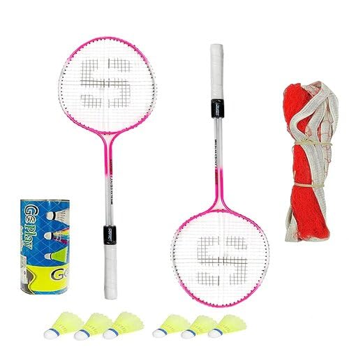 Buy Addiction Double Rod Badminton 4pcs Set with net and 6pcs of