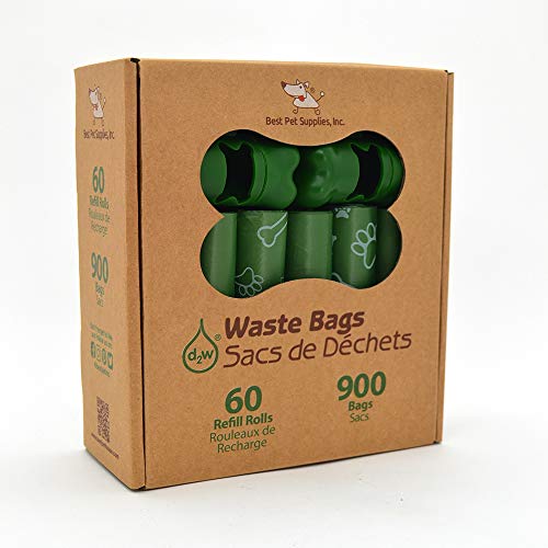 Image of Best Pet Supplies Dog Poop Bags for Waste Refuse Cleanup, Doggy Roll Replacements for Outdoor Puppy Walking and Travel, Leak Proof and Tear Resistant, Thick Plastic - Green (Unscented), 900 Bags