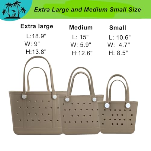 Image of Beach Bag X Large Rubber Tote Bag, Waterproof Washable Open for Women Croc Bag Hand Bag for Beach Pool Yoga