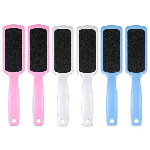 6 Pack Foot File, Double-Sided Pedicure Tools, Foot Scrubber Foot File Callus Remover For Dead Skin (White, Blue & Pink)