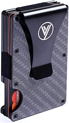 Yoyoapple Carbon Fiber Wallet Slim Metal Wallet Clip Wallet for Men Wallet Minimalist RFID Wallet