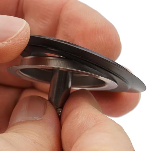 Universal Dichtungen für Siebkörbchen, 2 Stück, in Schwarz, aus Gummi, Siebkorbdichtung mit Ø 54,5 mm außen, Ø 32,8 mm innen, 4,8 mm Dicke, Spülbecken Siebkorb Dichtring Reparatur, Dichtungsring Spüle