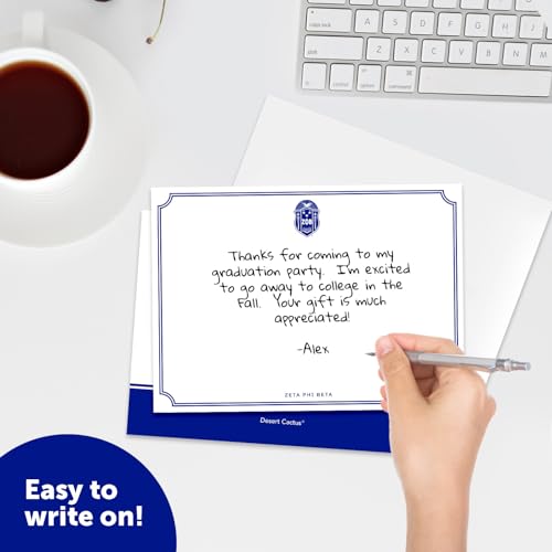 Image of Desert Cactus Zeta Phi Beta 10 Pack Notecards ZPB ZPhiB Divine 9 Stationery Cardstock Includes Envelopes Memo Party Thank You (Notecard Design A)