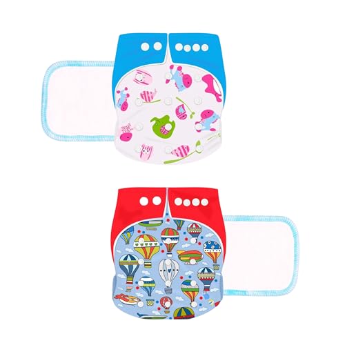 Image of Ambaby Leakage-Proof Cloth Diaper for Babies (0-3 Years) | Reusable & Washable Adjustable Baby Diapers with 2 Cloth Diapers & 2 High Absorbent Inserts | Soft Cotton Nappy for Boys & Girls | Fits 5-17 kg