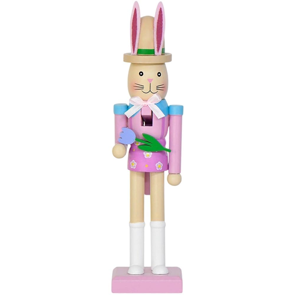Casse-Noisette Lapin de Pâques en bois objet ornemental et statuette de printemps