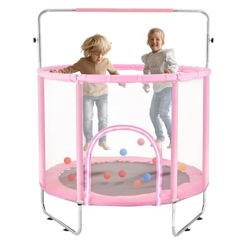 VEVOR- Trampolín para Niños, Color Rosa (Trampolín55in)
