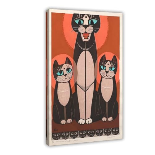 Impression sur toile Mandara de chats Inagaki Tomoo déco 50,8x76,2 cm