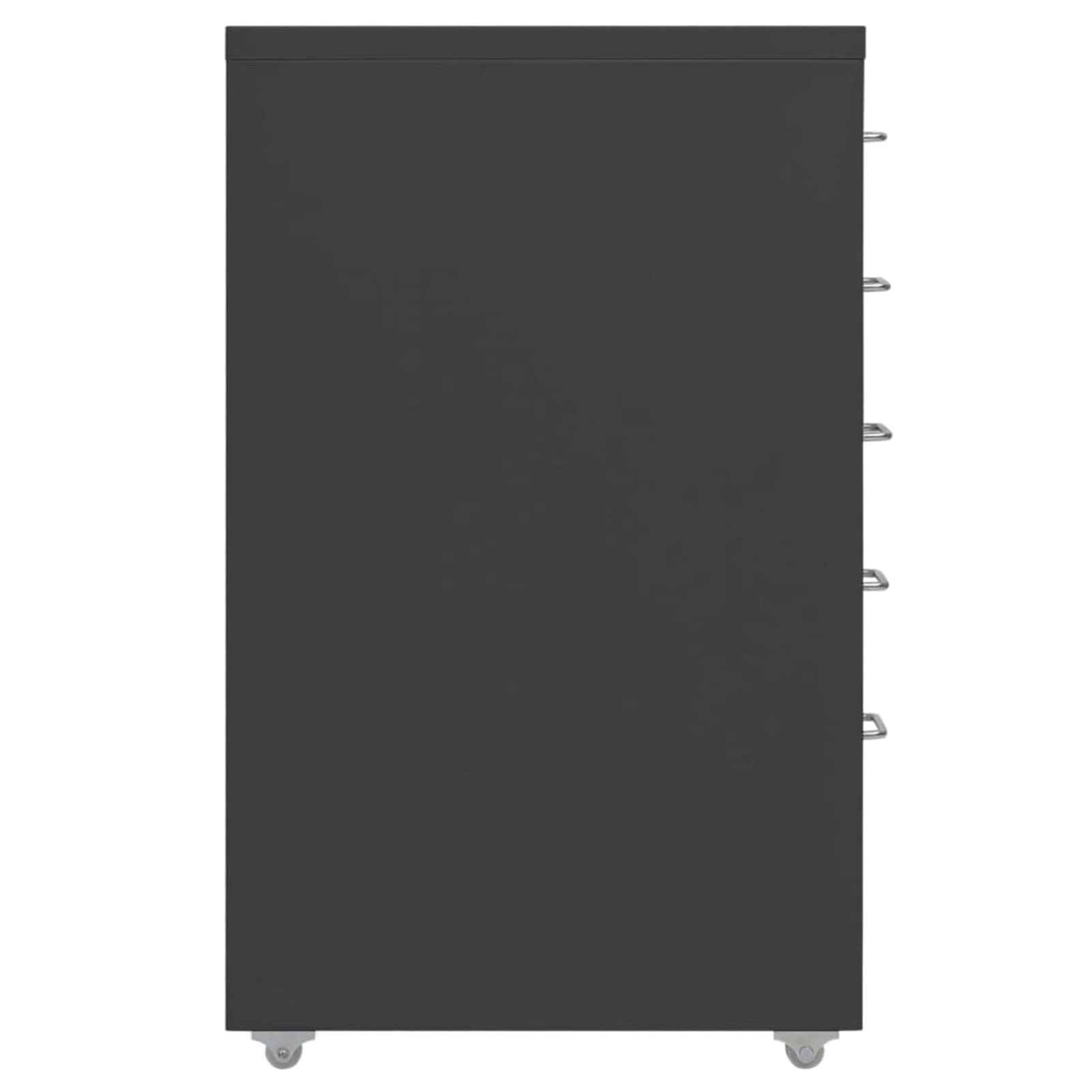 Schedario Mobile Antracite 28x41x69 cm in Metallo,Cassettiera,Mobiletto da Ufficio con Serratura,Regolabile per Cartelle Sospese,Superficie Testurizzata,per Ufficio,Studio