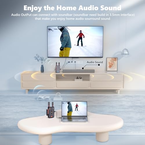 image for BovBox Wireless HDMI Transmitter and Receiver 4K: Plug&Play HDMI Wirel