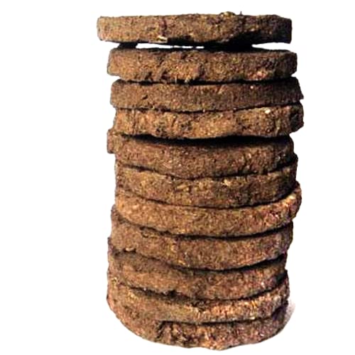 Krishanta Gir Cow dung cake.Desi cow kanda.100% pure gobar kanda for hawan,puja and religious use (50 pieces)