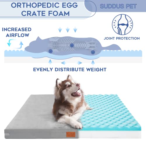 Suddus Orthopedic Dog Beds For Large Dogs Bed Washable Memory Foam Dog Bed With Removable Washable Cover Waterproof #TOP1