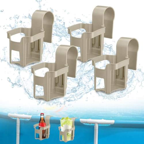 4 Stück Getränkehalter Poolrand, Pool Becherhalter, Poolside Getränkehalter aus Kunststoff, Getränkehalter Ohne Verschütten, Poolzubehör zum Abstellen von Getränken und Kleinen Gegenständen