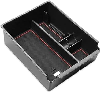 POSAID Center Console Organizer for 2022 2023 2024 Hyundai Santa Cruz Center Console Armrest Tray for 2022 Hyundai Tucson NX4 Storage Box Insert Tray with Coin Holder, Red Trim