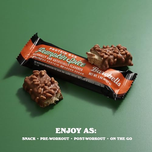 Image of Barebells Protein Bars Pumpkin Spice - 12 Count, 20g High Protein Treats - Seasonal Pumpkin Spice Nutrition Bar with Low Sugar - On-The-Go Breakfast or Post-Workout Snack