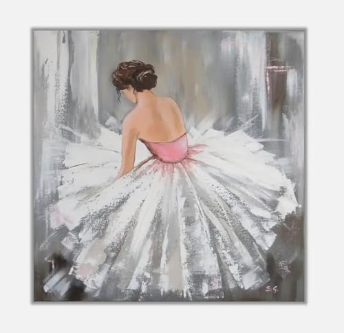 Peinture à l'huile de ballerine TONGYINLI toile déco salon 60x60cm