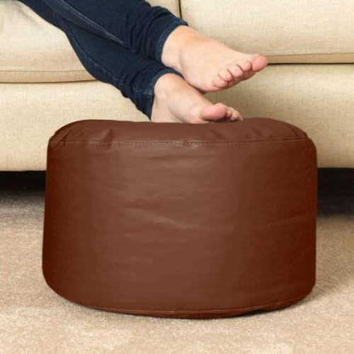 Image of IVIKA 4XL Bean Bag with Beans Filled | Gaming Chair | Premium Leatherette, Double Stitching | for Lounge & Bedroom | (4XL - Tan)