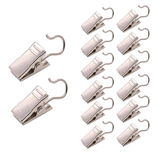 ESFUN 100 Pack Stainless Steel Curtain Clip String Party Lights Hanger Wire Holder