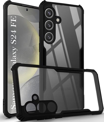 Image of Jkobi Back Case Cover for Samsung Galaxy S24 FE (Shockproof with Polycarbonate Clear Panel | Professional Black)