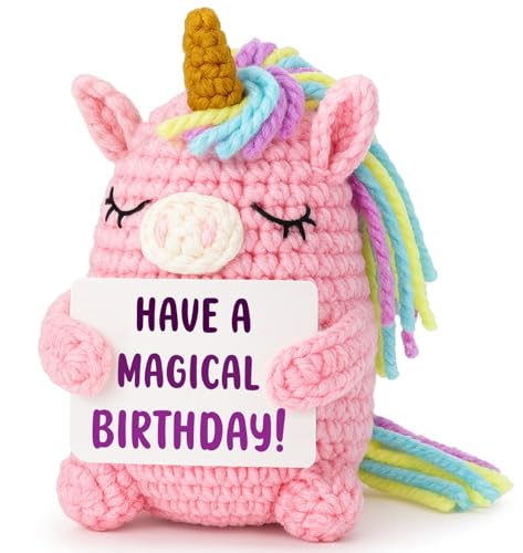 Daughter Gifts from Mom, Crochet Axolotl for Mothers Day, Teen Girl Trendy Stuff, Birthday Christmas Valentines Basket Stuffers for Tweens Kid