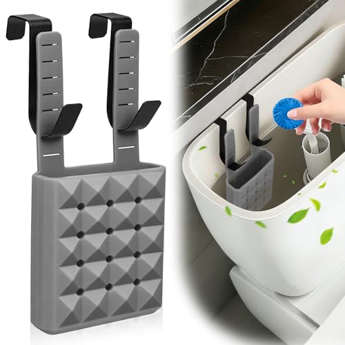 Oyrlize Adjustable Toilet Tank Cleaning Tablet Holder-Hanging Silicone Basket Carrier with Rustproof Hooks for Bowl Cleaner & Bleach Tablet Organizer Accessory Fit Up to 7 Water Level