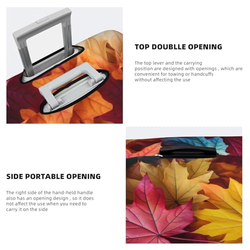 Luggage Cover Protector, Colorful Fall Maple Leaves Pattern Elastic Suitcase Covers for Travel, Anti Scratch Dust Covers, Fits 22-24 inch Suitcases4