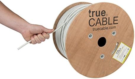 trueCABLE Cat6A Riser (CMR), 1000ft, White, 23AWG 4 Pair Solid Bare Copper, 750MHz, PoE++ (4PPoE), ETL Listed, Unshielded Twisted Pair (UTP), Bulk Ethernet Cable