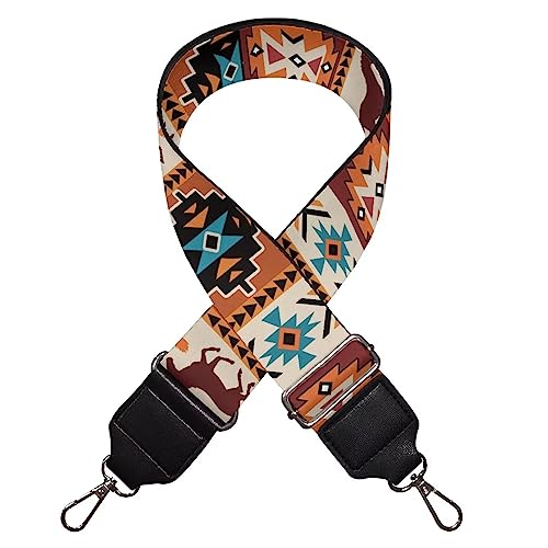 Image of Wide Bag Straps Replacement Crossbody Aztec Horse Guitar Straps for Handbags /Purses /Messenger /Duffel Bags Backpack Straps Replacement Adjustable Length from 30 inch to 50.3 inch