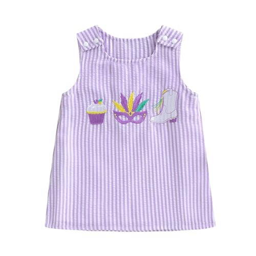 Toddler Baby Girl 4th of July Outfit Sleeveless Crew Neck Bow USA Embroidery Dress Little Girls...