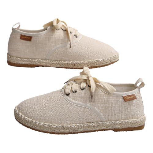 Breathable Knit Loafers for Women – Lightweight Slip-On Flats with Hemp Rope Sole, Striped Design, and Anti-Slip Wear-Resistant Outsole