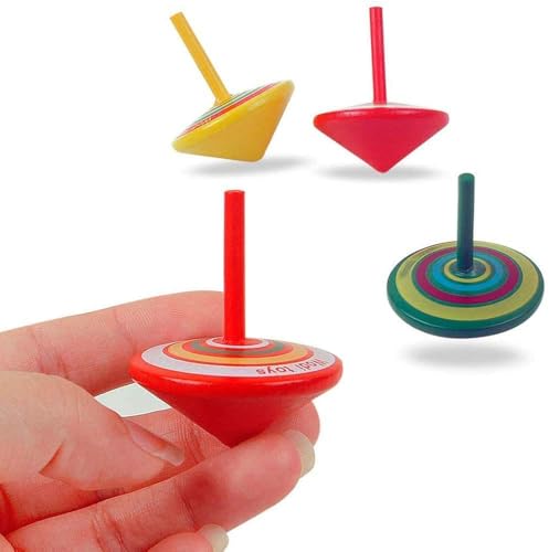 YIQI 15 Kreisel für Kinder Holz Regale als Mitgebsel für Kindergeburtstag oder Gastgeschenke kleine Geschenke Geschenktüten Geburtstagstüten Geduldspiele Schatzkiste (Farbe zufällig)
