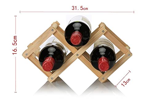 Botellero Vino Estante de vinos soporte de vino plegable estante de almacenamiento de vino de madera Botelleros Vinos (Color : 1)