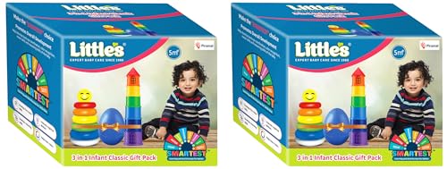 Little’s 3 in 1 Infant Classic Gift Pack I Activity & Learning Toys for Babies I Multicolour I Infant & Preschool Toys I Develops fine Motor Skills & Reasoning Skills | 5 Months and Above (Pack of 2)