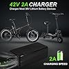 36V 2A Charger, 36V Battery Charger for Ebike with 6 Plugs, Efficient Fast Charging, Multiple Safety Protection, Electric Bike Charger for 36V / 42V Lithium Battery #1