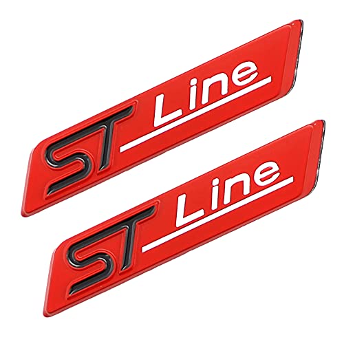 Emblema ST de la línea 3D para Ford Focus Mk3, Fiesta, Kuga y Mondeo, calcomanía roja