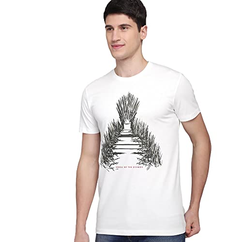 Image of Free Authority House of Dragon Printed Regular Fit White Cotton Men's T-Shirt