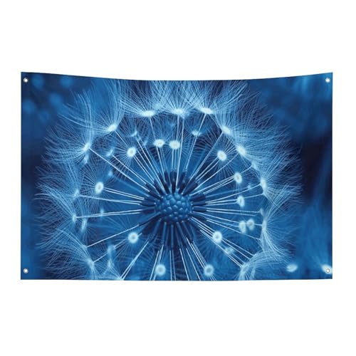 Drapeau pissenlit bleu 89x150cm en polyester résistant avec 4 œillets