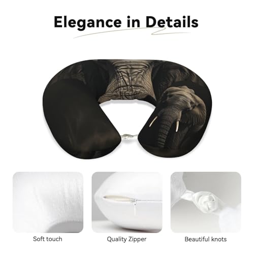 Almohada de viaje con espuma viscoelástica negra miniatura 3