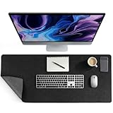 AUYAO Schreibtischunterlage Filz - 100X40 cm Desk Mat Rutschfeste Tischunterlage, Office-Desktopschutz Schreibtisch Unterlage, Schreibtischmatte für Büro Zuhause Homeoffice Ausstattung (Dunkelgrau)