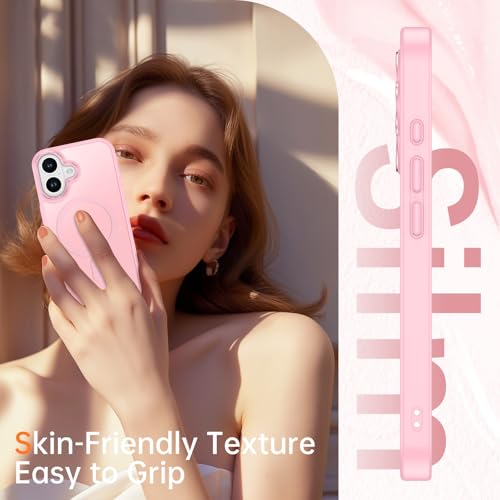 Image of YINLAI for iPhone 17 Case 6.3-inch,Magnetic Compatible with MagSafe, Slim Matte Anti-Fingerprint, Shockproof Full Body Military Grade Protection for iPhone 17 Cover, Light Pink
