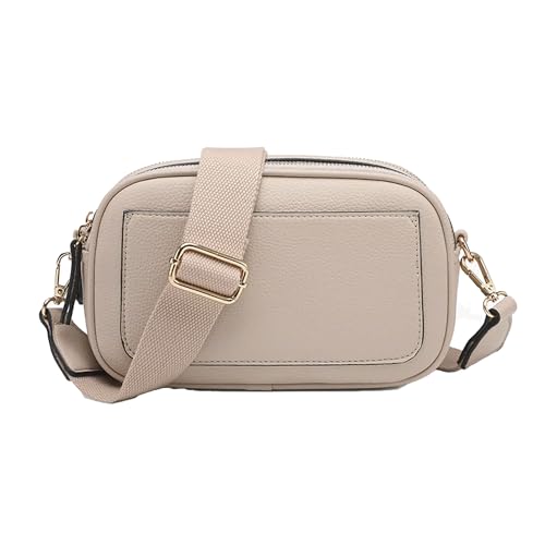 JEN & CO. Sky Women's Belt Bag Crossbody Clutch Purse With Adjustable Removable Strap Vegan Leather Dusty Pink