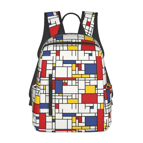 Sac à dos léger à motif abstrait imprimé noir et blanc taille unique
