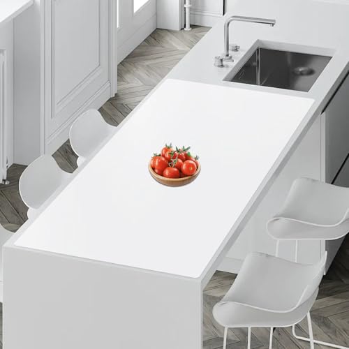 Image of 35.4''x23.6''(90cmx60cm) Extra Large Silicone Mat for Kitchen Counter, Heat Resistant Countertop Protector, Non-Slip Waterproof Kitchen Island Mat, Easy to Clean, Semitransparent