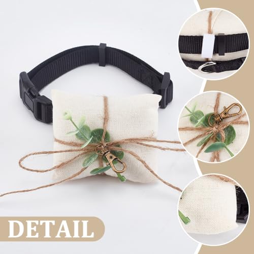 DELORIGIN Ringträger Hund Eheringkissen Für Hundehalsband Aufbewahrung von Paarringen Für Verlobung Heiratsantrag Haustierzubehör Für Kleine Hunde Zeremonie Party