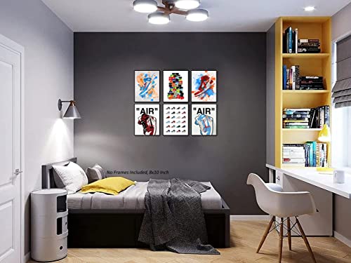 Hypebeast Sneaker Poster – Unframed Set Of 6 (8 X 10 Inch) – Aj Wall Art, Hypebeast Room Decor, Michael Jordan Poster, Sneaker Air Gym Shoes Shoebox Collection Aesthetic Cool Poster For Teen Boys Guys Men Room Dorm Bedroom Wall Decor By Liya Design Prints #TOP2