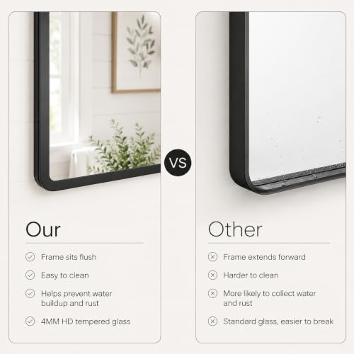 Image of pertetey 60 x 28 in Rounded Rectangle Bathroom Mirror