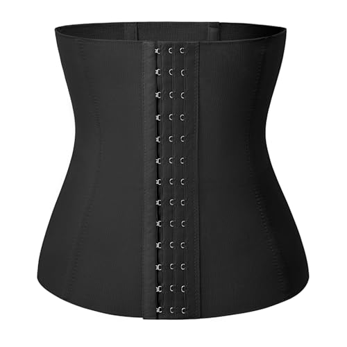 Werena Short Torso Waist Trainer for Women Underbust Corset Shapewear Tummy Control Waist Cincher Body Shaper Workout Sports Girdle(A# Black-2, Small)