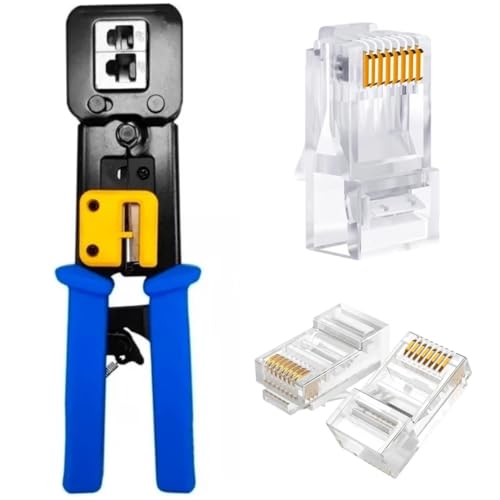 Alicate de Crimpar EZ Crimp Cabo de Rede + 100 Conectores RJ45